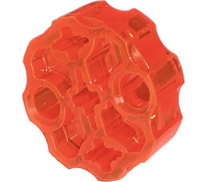 LEGO Transparant Neon Roodachtig Oranje Connector Ronde met Pin en As Gaten (31511 / 98585)
