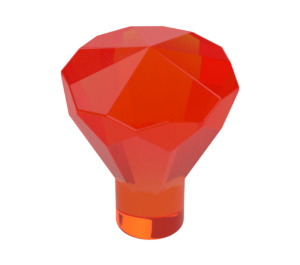 LEGO Gjennomsiktig neon rødaktig oransje Diamant (28556 / 30153)