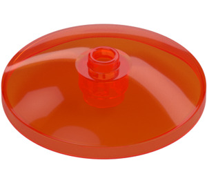 LEGO Transparentes neonrötliches Orange Dish 4 x 4 (Offene Noppe) (35394)