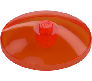 LEGO Transparent Neon Reddish Orange Dish 4 x 4 (Solid Stud) (3960 / 30065)