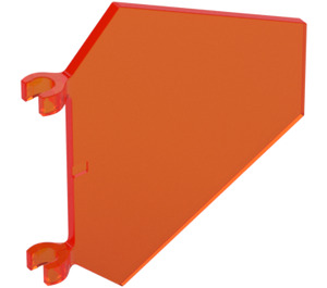 LEGO Transparent Neon Reddish Orange Flag 5 x 6 Hexagonal with Thick Clips (17979 / 53913)