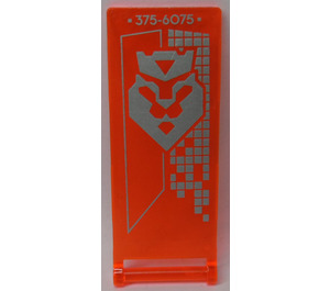 LEGO Transparent Neon Reddish Orange Flag 7 x 3 with Bar Handle with Flag Sticker (30292)