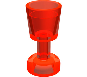 LEGO Transparentes Neonrot-Orange Kelch (2343 / 6269)