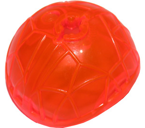 LEGO Transparent Neon Reddish Orange Half Ball with Cross Hole (60934)