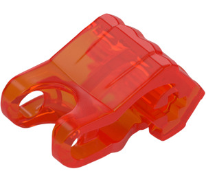 LEGO Transparent Neonrödaktig Orange Hand 2 x 3 x 2 med Ledhylsa (93575)