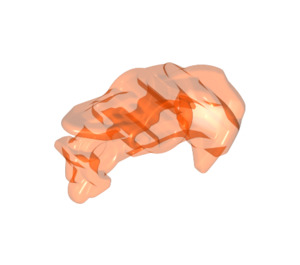 LEGO Transparent Neon Reddish Orange Head Trigger with Cross Hole (24187)