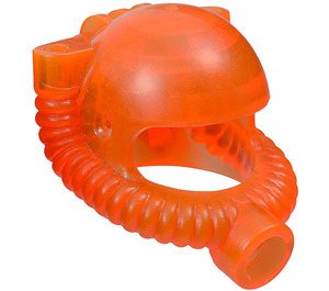 LEGO Transparent Neon Reddish Orange Helmet with Hose and Mouthpiece (30038 / 30243)