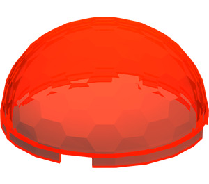 LEGO Orange rougeâtre néon transparent Hemisphere 4 x 4 avec Ripples (30208 / 71967)