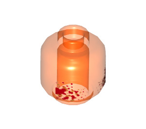 LEGO Transparent Neon Reddish Orange Iron Legion Minifigure Head (Recessed Solid Stud) (3626 / 21049)