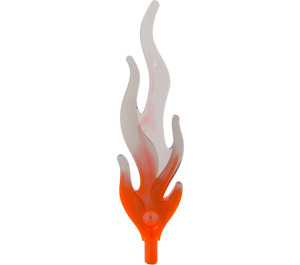 LEGO Transparent Neon Reddish Orange Large Flame with Marbled Transparent Black Tip (28577)