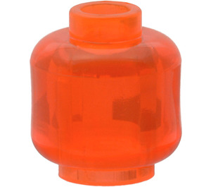 LEGO Transparent Neon Reddish Orange Minifigure Head (Safety Stud) (3626 / 88475)