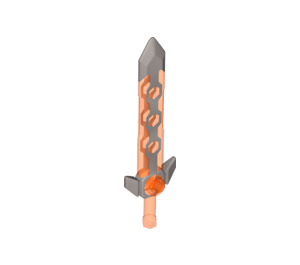 LEGO Transparent Neon Reddish Orange Nexo Knights Sword with Flat Silver (24108)