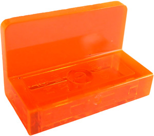 LEGO Transparentes Neonrot-Orange Panel 1 x 2 x 1 mit abgerundeten Ecken (4865 / 26169)