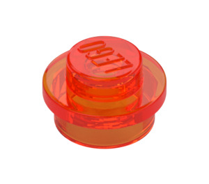 LEGO Transparent Neon Reddish Orange Plate 1 x 1 Round (6141 / 30057)