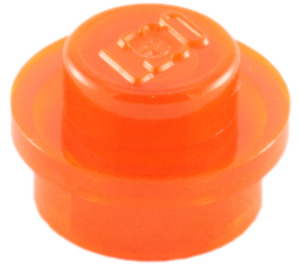 LEGO Transparentes Neonrot-Orange Platte 1 x 1 Runden (6141 / 30057)