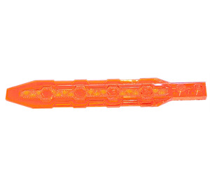 LEGO Transparent Neonrödaktig Orange Platta 1 x 13 med Svärd Edges (27934)