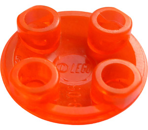 LEGO Transparent Neonrödaktig Orange Platta 2 x 2 Runda med Avrundad Botten (2654 / 28558)