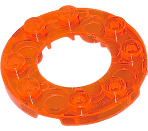 LEGO Transparent Neonrödaktig Orange Platta 4 x 4 Runda med Skära ut (11833 / 28620)