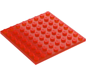 LEGO Transparent Neon Reddish Orange Plate 8 x 8 (41539 / 42534)