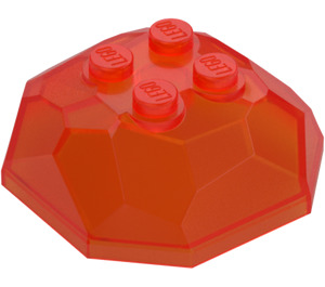 LEGO Transparentes neonrötliches Orange Felsen 4 x 4 x 1.3 oben (30293 / 42284)