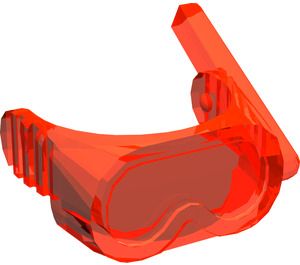 LEGO Transparentes Neonrot-Orange Scuba Maske mit Luft Schlauch (30090 / 35244)