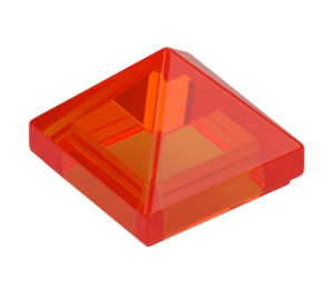 LEGO Transparentes neonrötliches Orange Schrägstein 1 x 1 x 0.7 Pyramide (22388 / 35344)