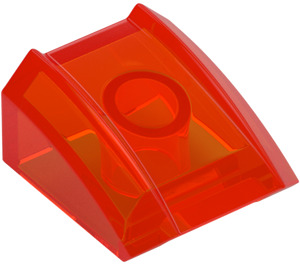 LEGO Transparent Neon Reddish Orange Slope 1 x 2 x 2 Curved (30602 / 47904)