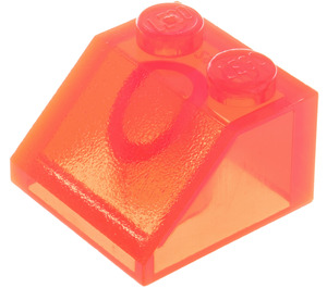 LEGO Transparant Neon Roodachtig Oranje Helling 2 x 2 (45°) (3039 / 6227)