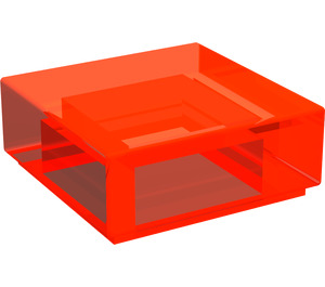 LEGO Transparent Neon Reddish Orange Tile 1 x 1 with Groove (3070 / 30039)