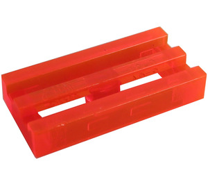 LEGO Transparant Neon Roodachtig Oranje Tegel 1 x 2 Rooster (met Groef aan onderzijde) (2412 / 30244)