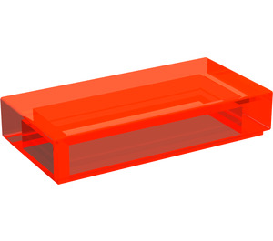 LEGO Transparent Neon Reddish Orange Tile 1 x 2 (undetermined type - to be deleted)