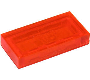 LEGO Transparent Neon Reddish Orange Tile 1 x 2 with Groove (3069 / 30070)