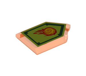 LEGO Orange rougeâtre néon transparent Tuile 2 x 3 Pentagonal avec Fireball Power Bouclier (22385 / 24464)