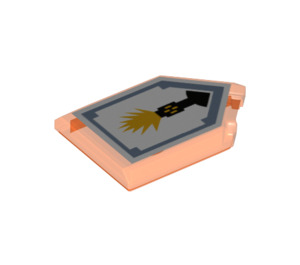LEGO Orange rougeâtre néon transparent Tuile 2 x 3 Pentagonal avec Flash Canon Power Bouclier (22385 / 24508)