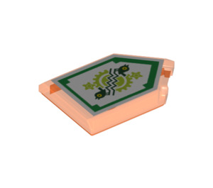LEGO Transparent Neon Reddish Orange Tile 2 x 3 Pentagonal with Time Breach Power Shield (22385 / 25819)