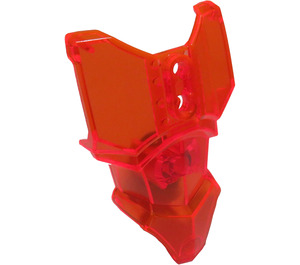 LEGO Transparent Neon Reddish Orange Torso with Indented Waist and Hip Armor (90652)