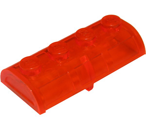 LEGO Transparentes Neonrot-Orange Treasure Chest Deckel 2 x 4 mit dickem Scharnier (4739 / 29336)