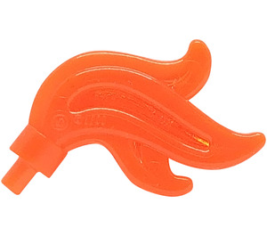 LEGO Transparent Neon Reddish Orange Triple Feather Plume (Compact) (28661 / 64647)