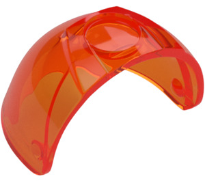 LEGO Transparent Neon Reddish Orange Visor (Large) with Trapezoid (49480 / 89159)