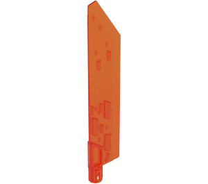 LEGO Transparent Neon Reddish Orange Weapon with Cross Hole (65184)