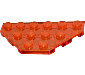 LEGO Transparent Neon Reddish Orange Wedge Plate 3 x 6 with 45º Corners (2419 / 43127)