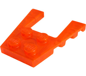 LEGO Transparent Neon Reddish Orange Wedge Plate 4 x 4 with 2 x 2 Cutout (41822 / 43719)