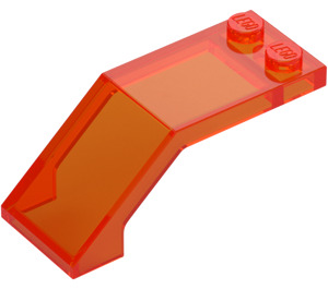 LEGO Transparent Neonrödaktig Orange Vindruta 2 x 5 x 1.3 (6070 / 35271)