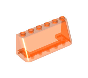 LEGO Transparentes Neonrot-Orange Windschutzscheibe 2 x 6 x 2 (4176 / 35336)
