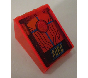 LEGO Transparent Neon Reddish Orange Windscreen 3 x 4 x 4 Inverted with ROBO and Target Screen Sticker (4872)