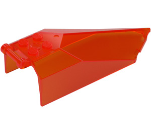 LEGO Transparent Neon Reddish Orange Windscreen 4 x 10 x 2.3 with Handle (27165 / 35175)