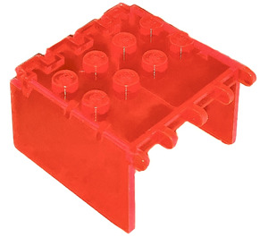 LEGO Gennemsigtig neon rødlig orange Forrude 4 x 4 x 2 Markise Extender (2337)