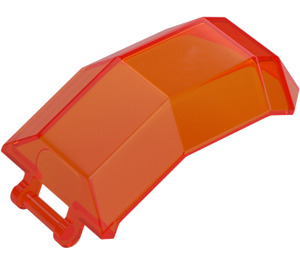 LEGO Transparent Neon Reddish Orange Windscreen 4 x 4 x 4.3 with Handle (11289 / 63791)