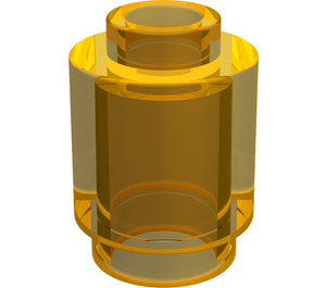 LEGO Jaune fluo transparent Brique 1 x 1 Rond avec goujon ouvert (3062 / 30068)