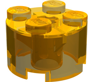 LEGO Transparent Neon Yellow Brick 2 x 2 Round (3941 / 6143)